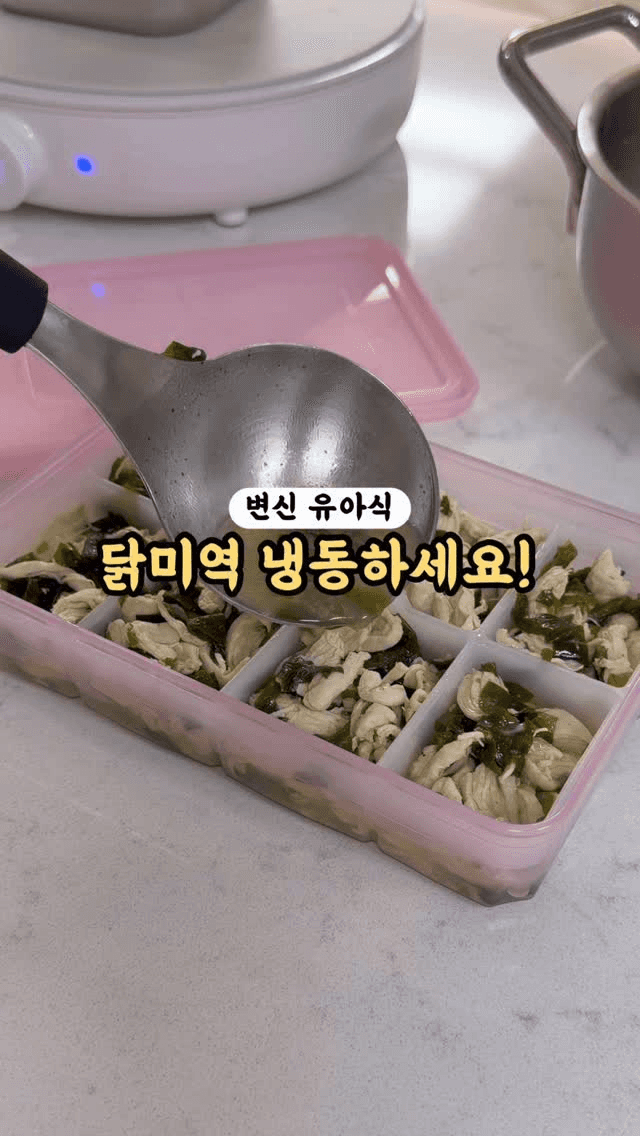 변신 유아식! 닭미역 냉동 큐브로 만드는 3가지 요리 (국, 죽, 무침) Thumbnail