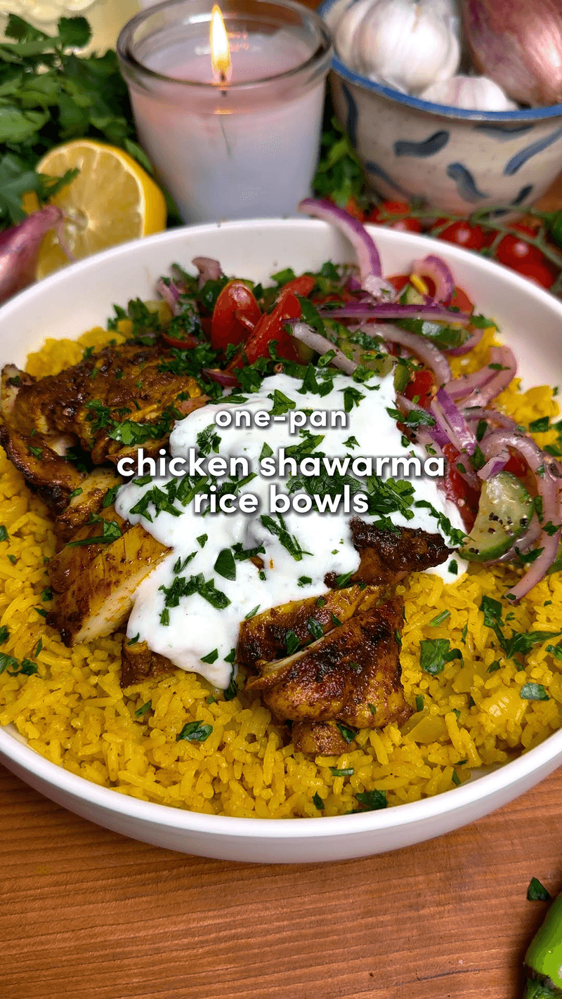 One-Pan Chicken Shawarma Rice Bowls Thumbnail