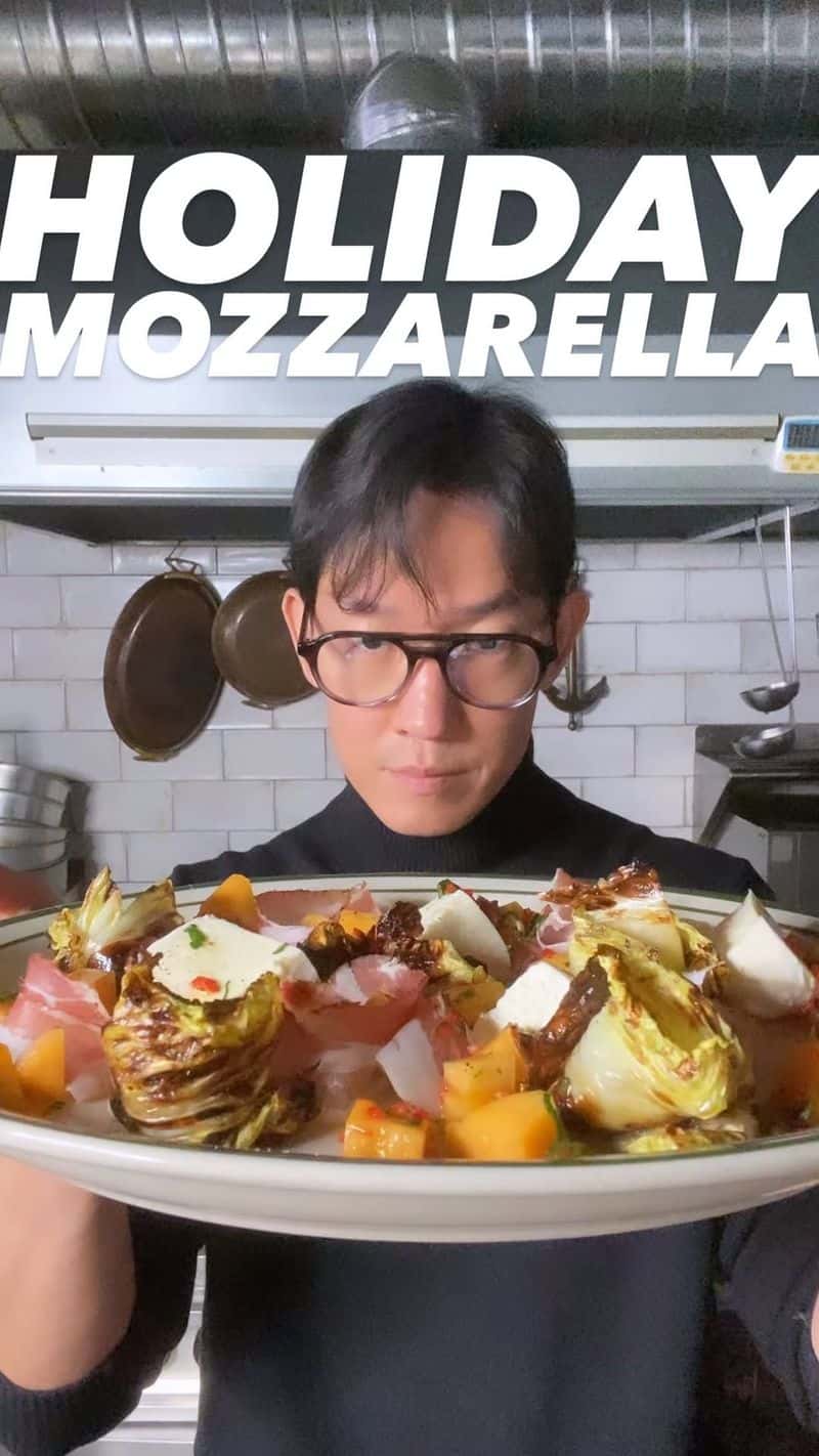 연말 홈파티 메뉴, 알배추 단감 모짜렐라 샐러드 Thumbnail