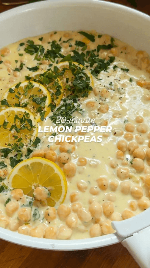 Cremige Zitronen-Pfeffer-Kichererbsen Thumbnail