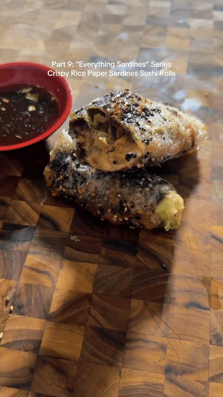 Crispy Rice Paper Sardines Sushi Rolls Thumbnail