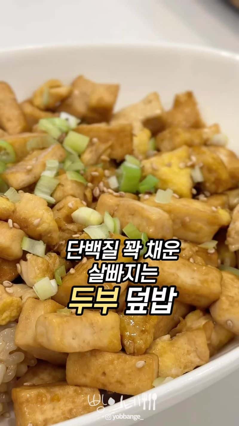 냉장고에 굴러다니는 두부로 만드는 든든한 두부덮밥 Thumbnail