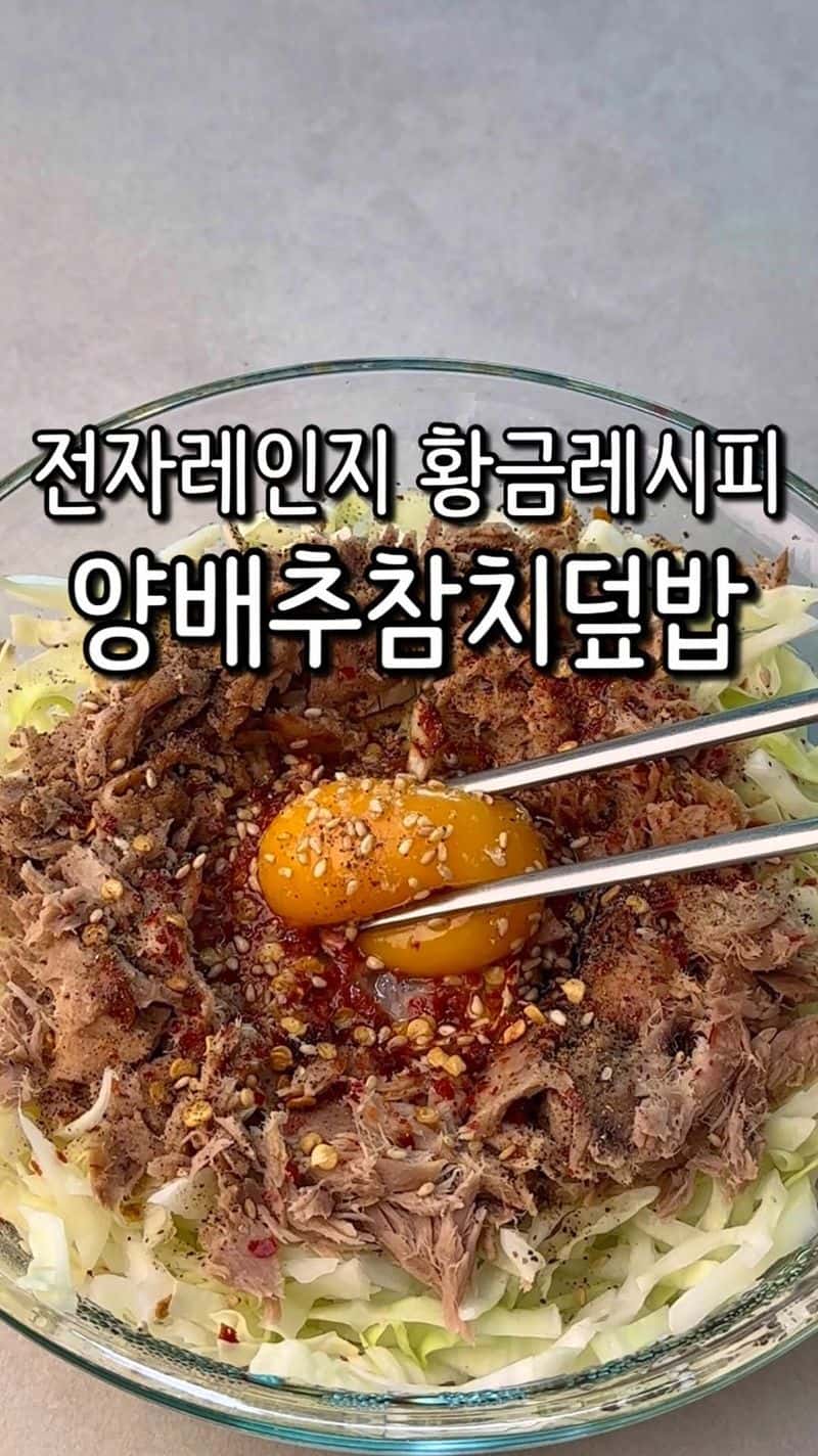 전자레인지 양배추참치덮밥 Thumbnail