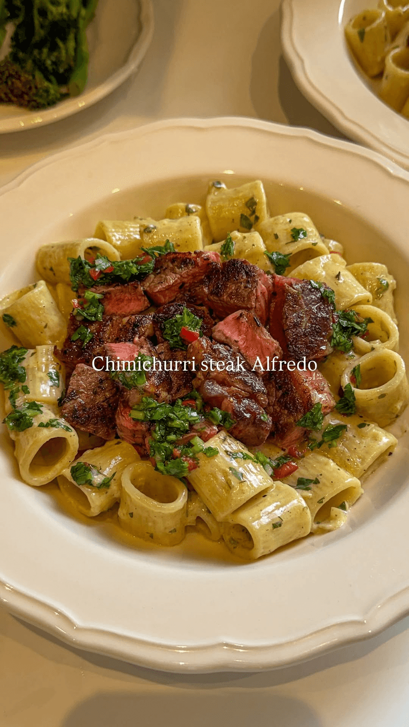 Alfredo de Bistec con Chimichurri Thumbnail