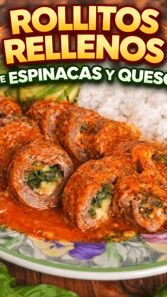 Rollitos de carne rellenos de espinacas y queso Thumbnail