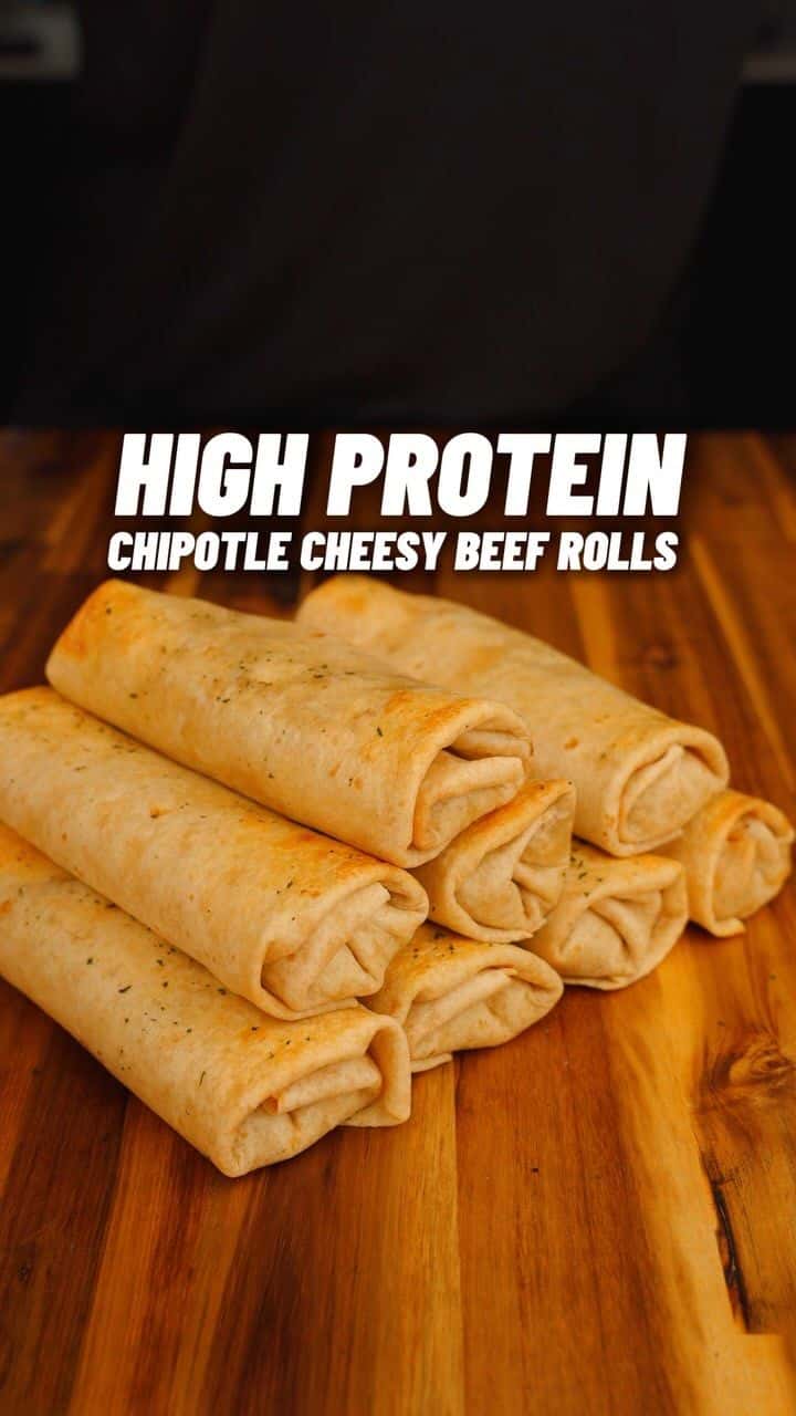 High Protein Chipotle Cheesy Beef Rolls