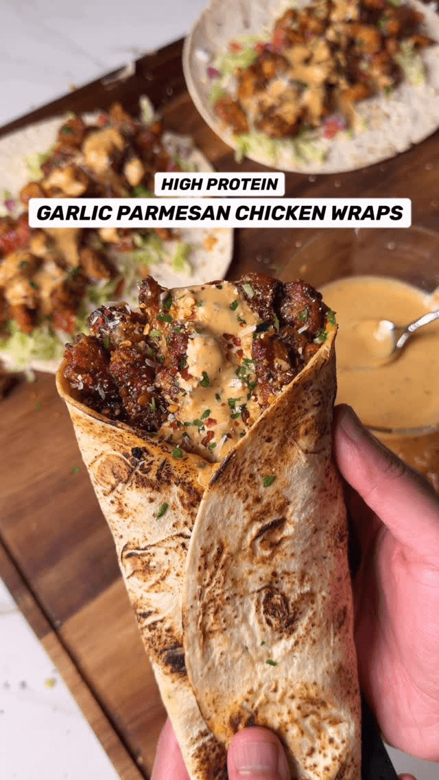 Crispy Garlic Parmesan Chicken Wraps