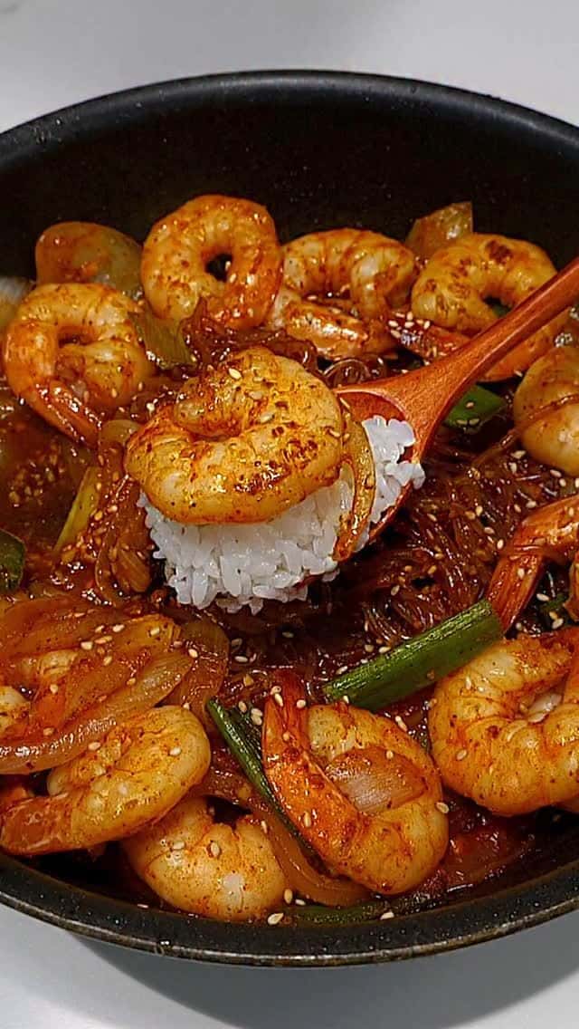 Stir-fried Shrimp with Glass Noodles