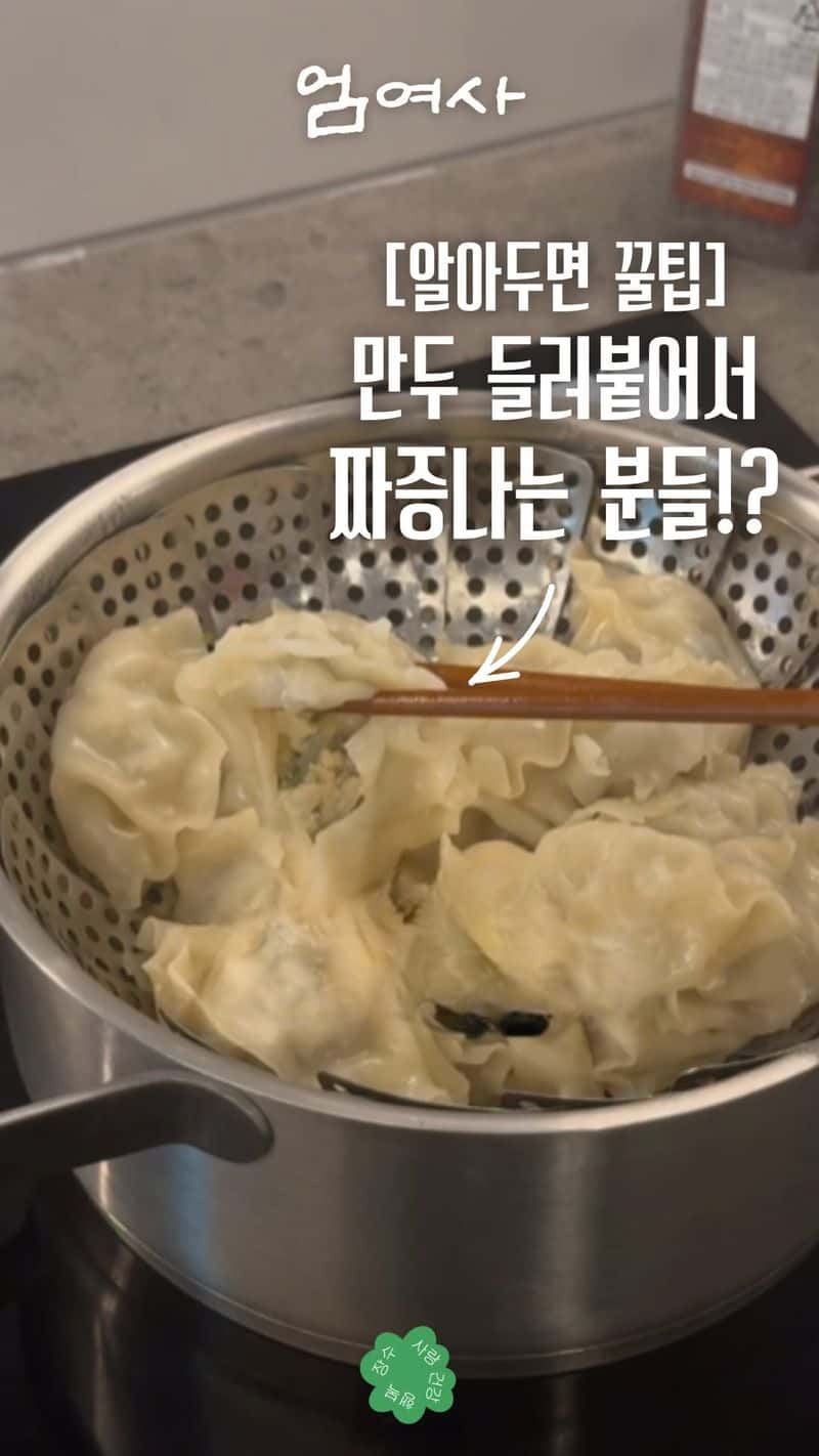 들러붙지 않게 만두 찌는 꿀팁 Thumbnail