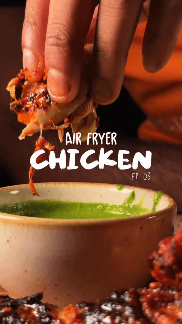 Air Fryer Tandoori Chicken with Mint Coriander Sauce Thumbnail