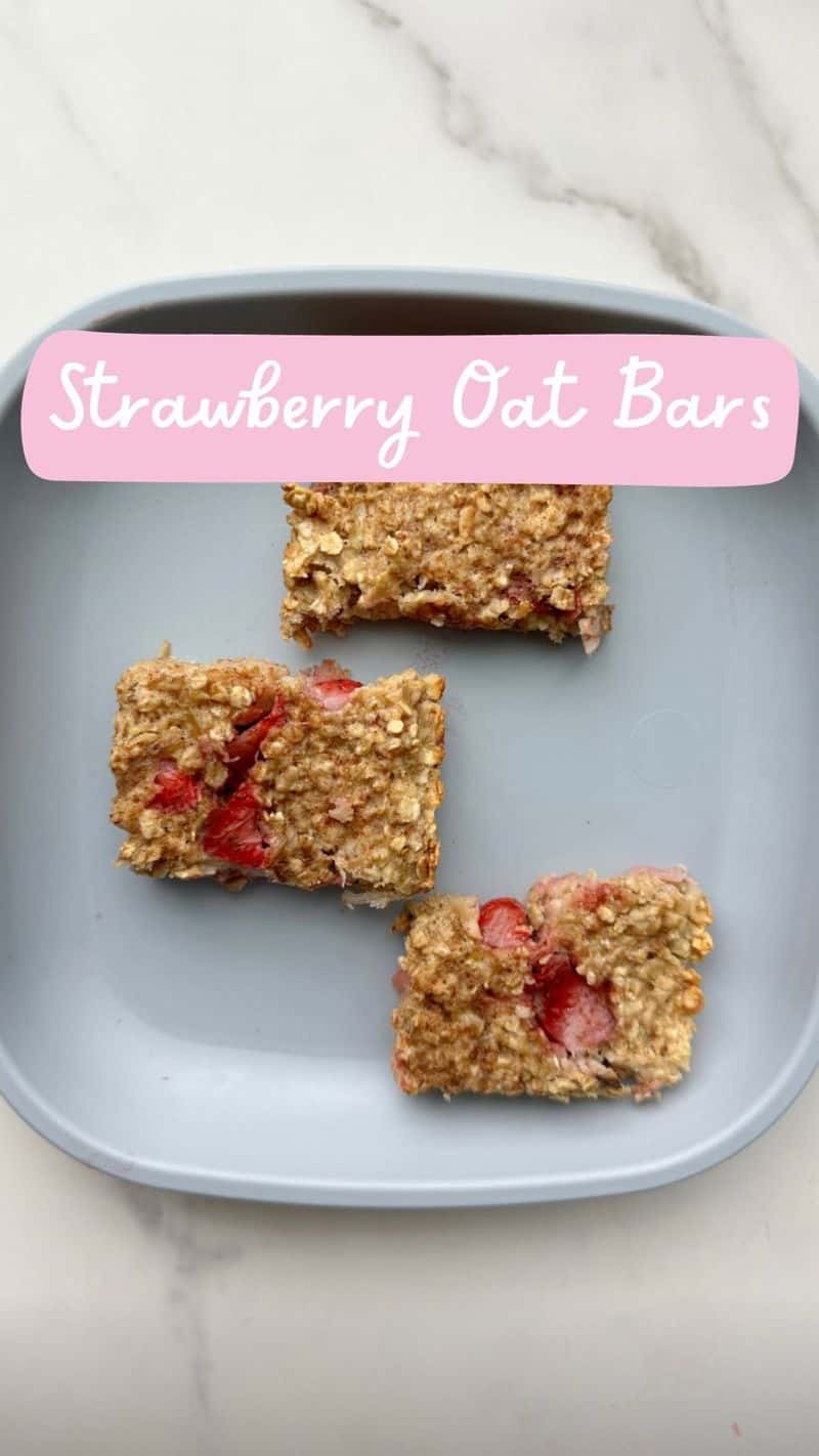 아기를 위한 딸기 오트밀 바 Thumbnail