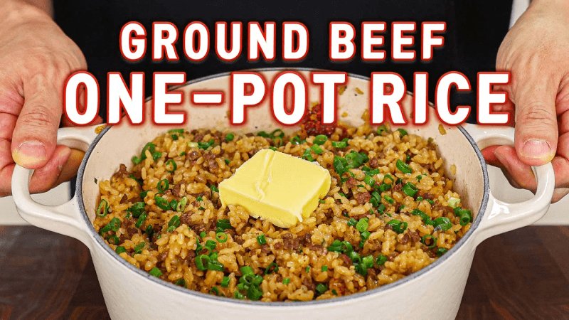 Korean Ground Beef One-Pot Rice That Can Feed Your Whole Family! l Sotbap
