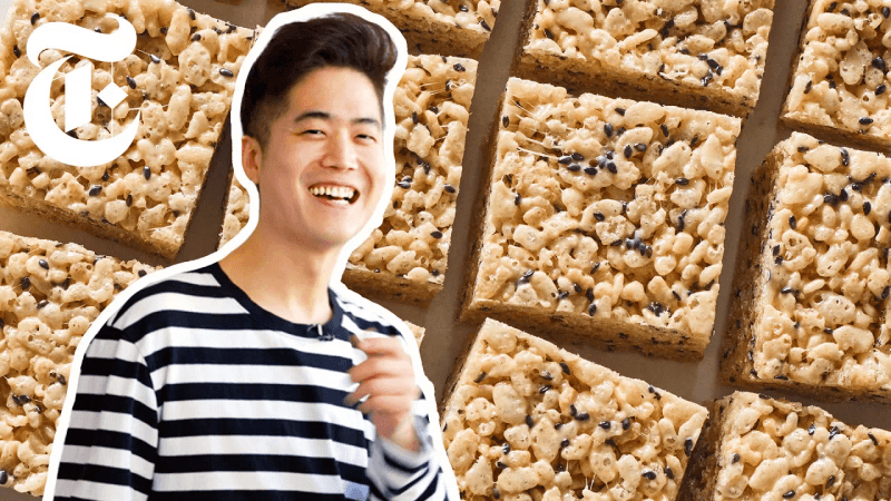 Black Sesame Rice Krispies Treats