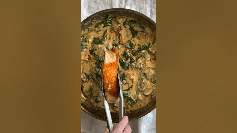 Salmon with Creamy Spinach & Sun Dried Tomato Sauce