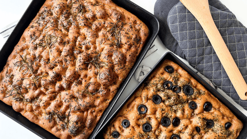 백밀가루 저리가!! 100% 통밀 포카치아 너무 맛있어요!! 무반죽 포카치아 만들기 ⎮ 오븐 OR 에어프라이어 ⎮ Whole wheat Focaccia Bread Recipe Thumbnail