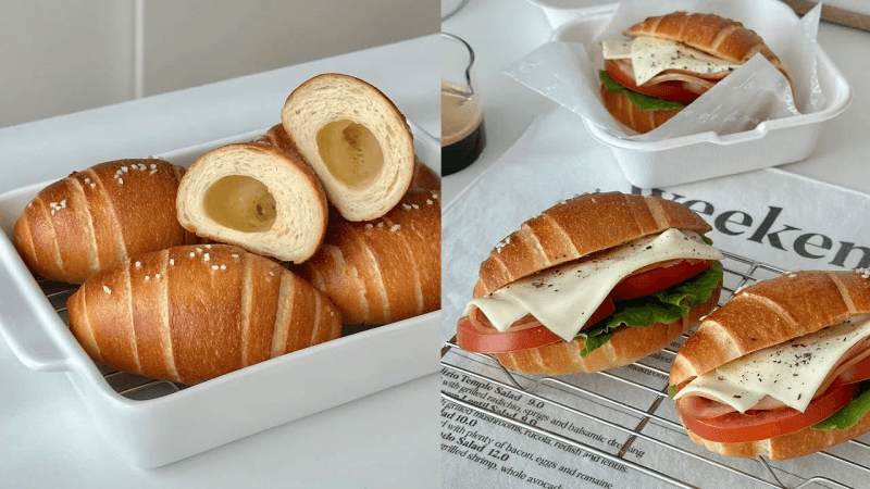 [쌀베이킹] 완벽한 겉바속쫄😙 쌀소금빵 만들기 / 소금빵 샌드위치 / 홈베이킹 브이로그 Thumbnail