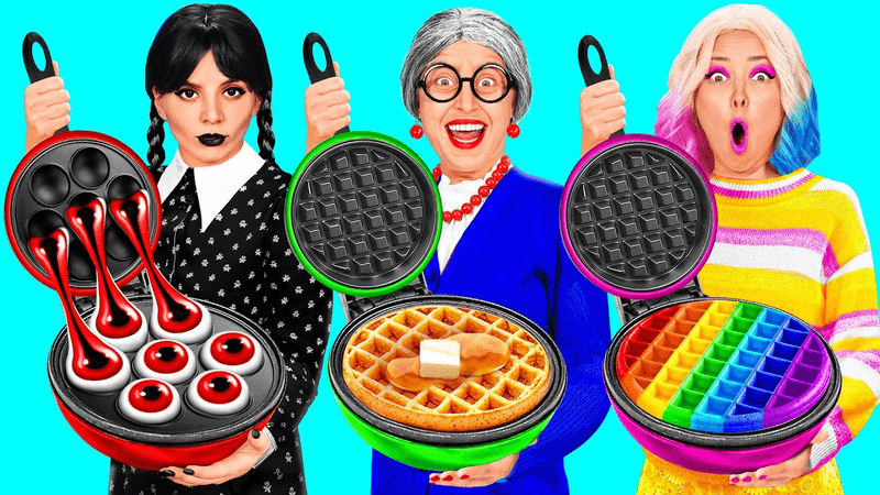 Wednesday vs. Grandma Cooking Challenge | Funny Situations Thumbnail