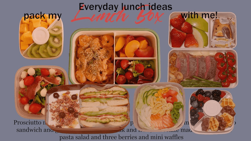 자취생 도시락 모음🍱 출근전 부랴부랴 준비하는 일주일 점심 도시락 만들기{ 프로슈토 모짤렐라 샐러드, 새우 로제 파스타, 소고기 스테이크, 아보카도 초리조 베이글, 연어 샐러드 } Thumbnail