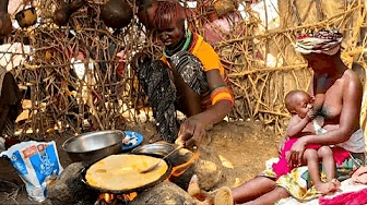 전형적인 아프리카 마을의 삶, 점심을 위한 마을 음식 요리 Thumbnail