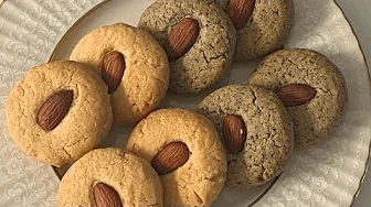 두 가지 맛 아몬드 쿠키 (아몬드/흑임자) Thumbnail