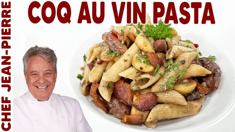 Chicken in Wine Pasta, fun twist on the French Classic —Ready in 30 minutes! | Chef Jean-Pierre Thumbnail
