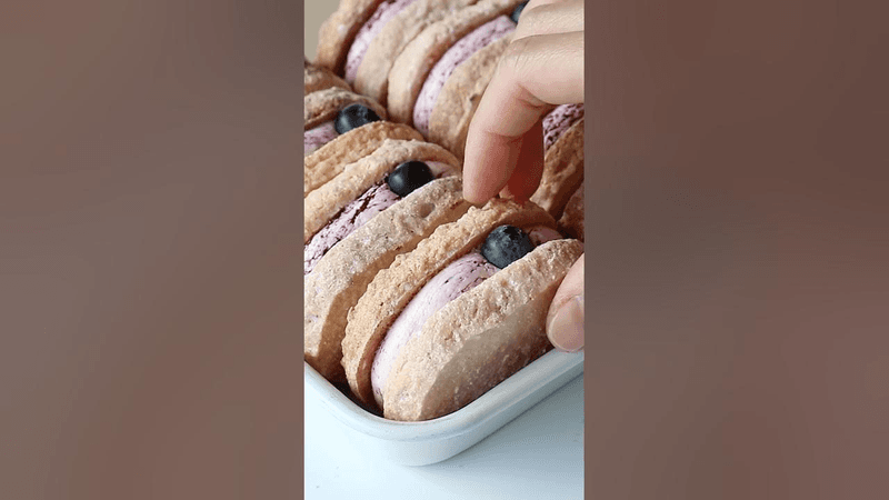 블루베리 크림치즈 다쿠아즈 만들기 Thumbnail