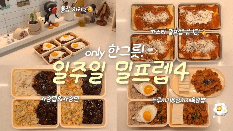 실패 없이💫새롭고 맛있는 일주일 점심 밀프렙 만들기🕺✨ㅣ두부 두루치기&김치제육덮밥🍛라자냐🧀ㅣ총각무김볶밥🫜ㅣ자장밥&자장면🍜 Thumbnail