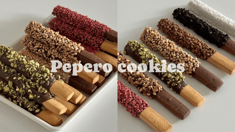 토핑 듬뿍, 정성 가득 수제 빼빼로 만들기 | 두바이 빼빼로💚 pepero cookies Thumbnail