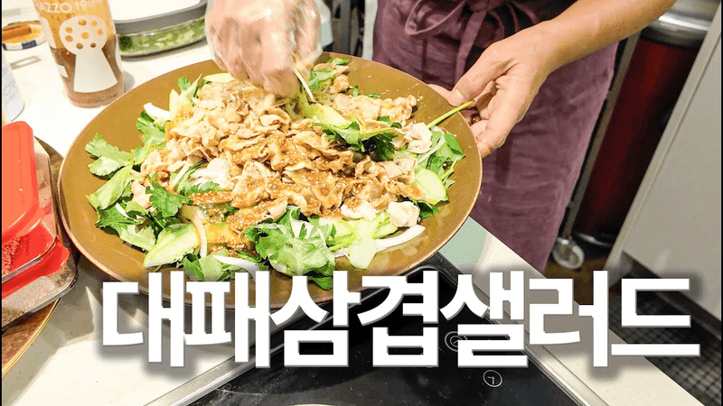 맛없는 샐러드는 그만 😢 데친 삼겹살로 간단하게 만드는 다이어트 샐러드 (+대패삼겹덮밥) Thumbnail