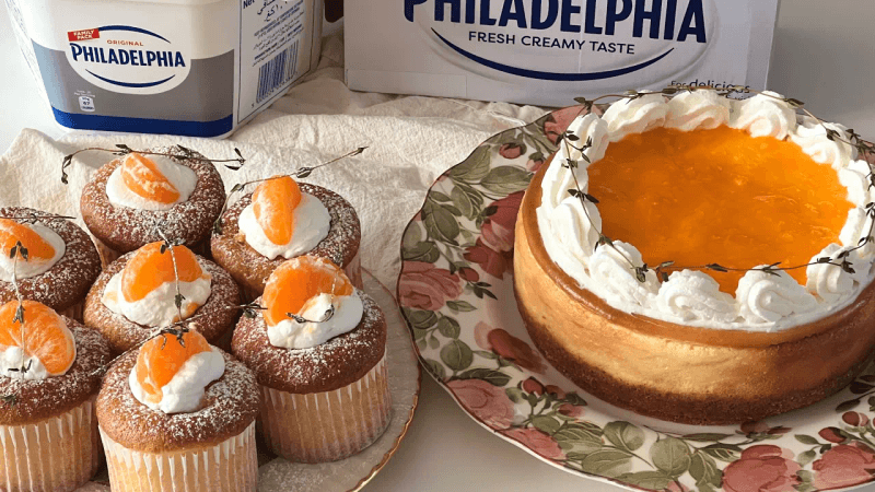 귤 치즈케이크& 크림 카스테라 컵케이크 (선물같은 두 가지 레시피, 진심 강추) with 필라델피아 크림치즈 Thumbnail