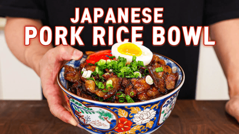 20-Minute Japanese Pork BBQ Rice Bowl That Can Feed Your Whole Family! Butadon Thumbnail