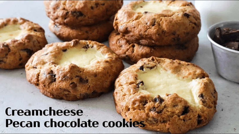 애정 레시피 공개!! 꾸덕, 파삭 크림치즈 피칸 초콜릿 쿠키 Thumbnail