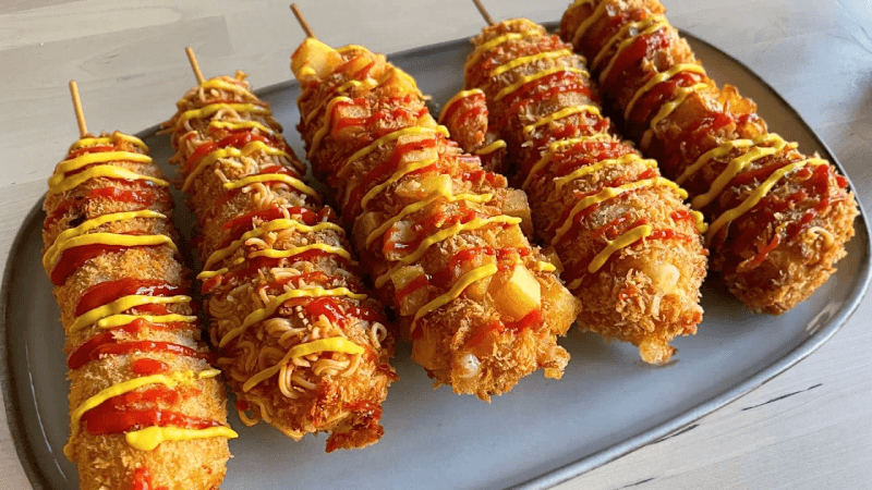 Korean Corn Dog Recipe: Potatoes, Breadcrumbs, Ramen, Cornflakes Thumbnail