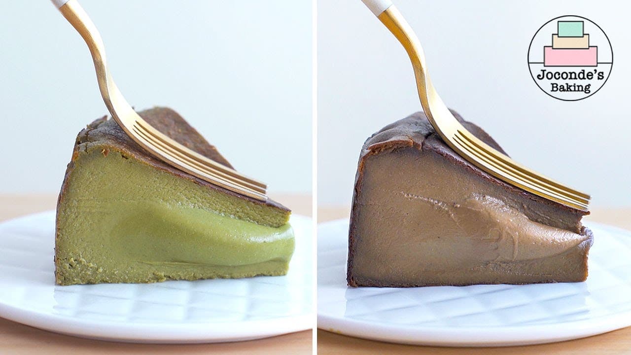 Hojicha and Matcha Basque Cheesecake Recipes Thumbnail