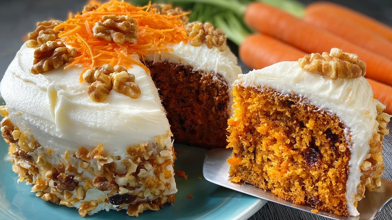 설탕과 밀가루 없는 건강 당근 오트밀 케이크 Thumbnail