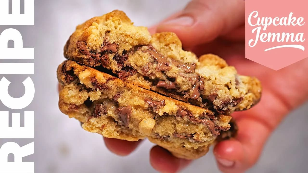 뉴욕 스타일 쿠키 레시피 | 인생 최고의 뉴욕 초콜릿 칩 쿠키! | 컵케이크 젬마 Thumbnail