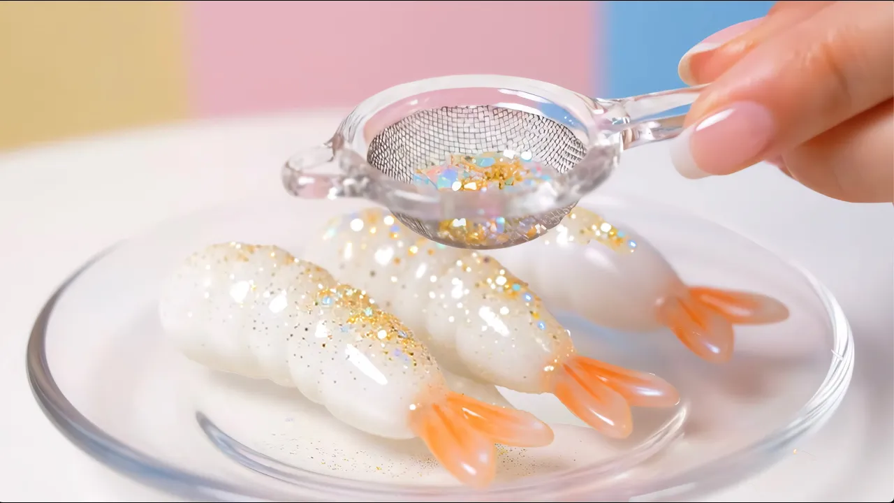AI ASMR 빛나는 유리 새우 튀김 만들기 Thumbnail
